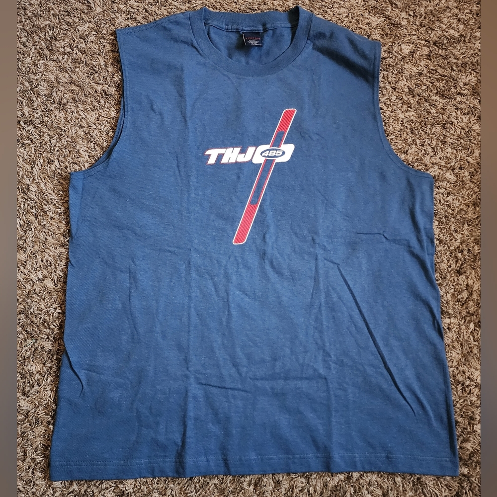 Vintage Tommy Jeans Double Sided Logo Cotton Blue Made In USA Tank XXL